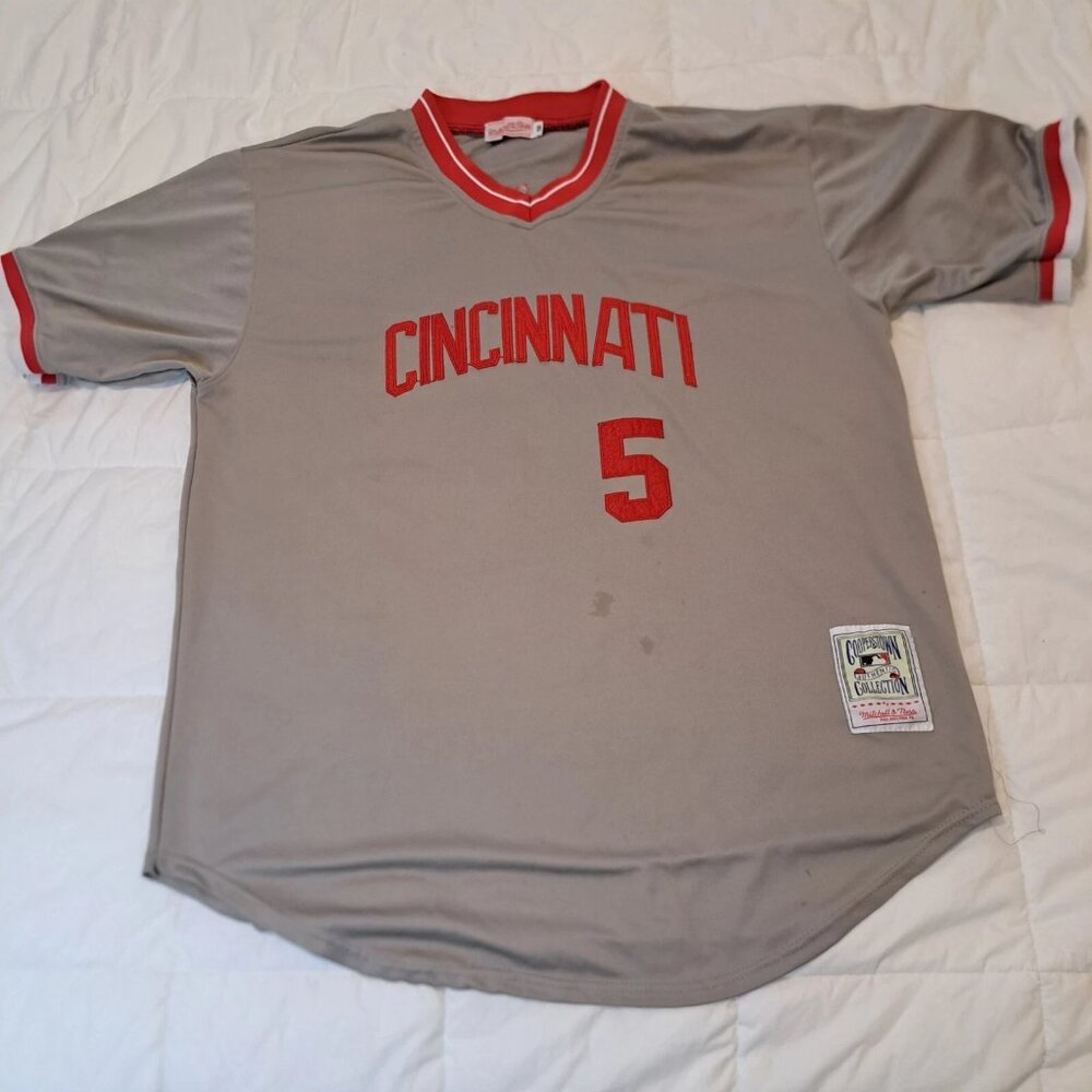 Vintage Johnny Bench Cincinnati Reds #5 Jersey Sz 56 Mitchell & Ness